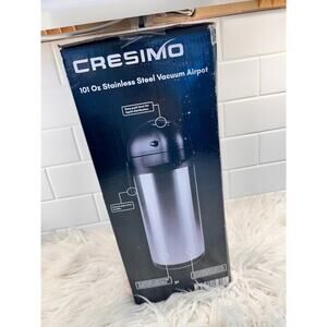 Cresimo 3 Liter Stainless‎ Steel Thermal Airpot and Thermos Coffee Carafe Silver